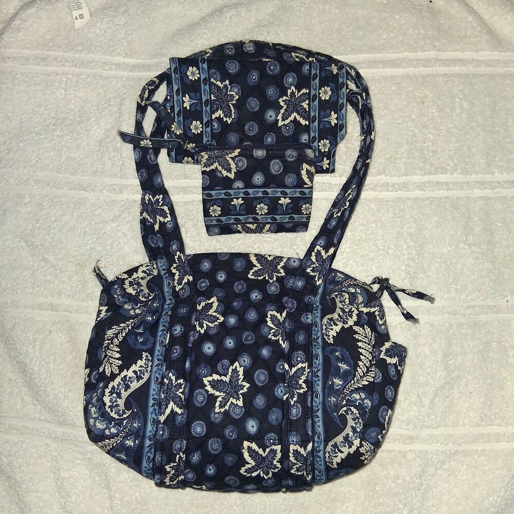 Vera Bradley Blue Bandana Print Duffle Bag Gym Overnight Coin Purse & Wallet
